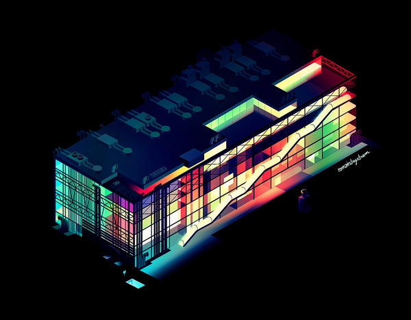 romain trystram blog #illustration #house #neon