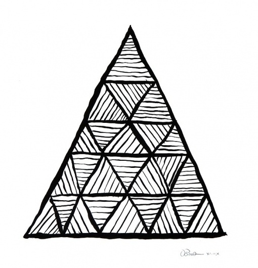 Dan Bina, Mariasha's Pyramid #abstract #ink #bina #drawing #dan #art #triangles #paper