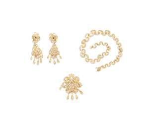 DEMI-PARURE MIT EDELSTEINBESATZ