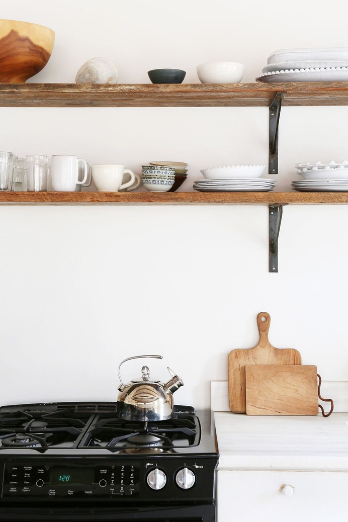 Open Shelves Kitchen decorated with Ceramics - Loft Apartment, Lower East Side, Manhattan, New York