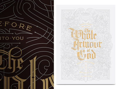 Armour of God Poster #armour #illustration #blackletter #typography