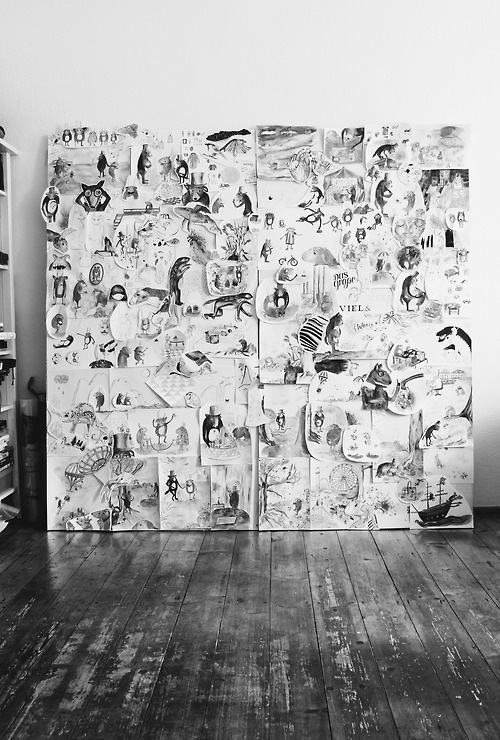 http://www.behance.net/gallery/The-big-plenty-and-the-wee-tubby-sparsely/8447285 #collection #illustrations #childbook #wall #monster #watercolor