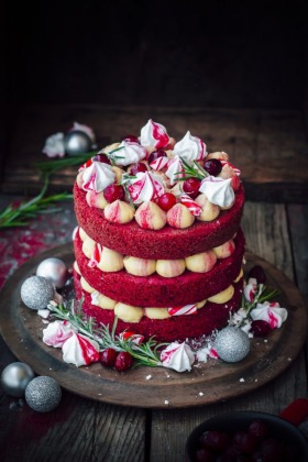 Red Velvet Christmas Cake With CSR Sugar - cakes,cake images,cake photography,cake photography ideas,cakes,cakes images,cakes recipes,designer cakes,dessert,desserts