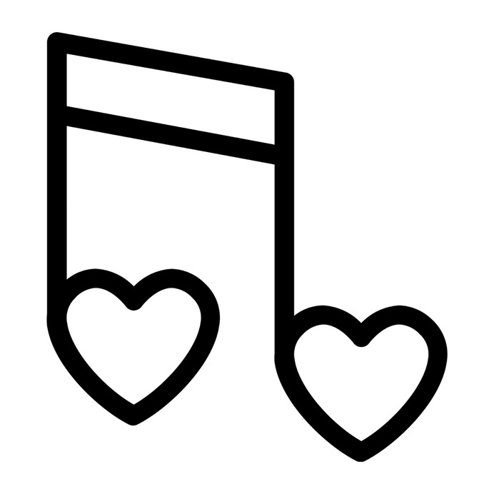 See more icon inspiration related to music, heart, love and romance, music and multimedia, romantic music, valentines day, music player, romantic, quaver, musical note, song and hearts on Flaticon.