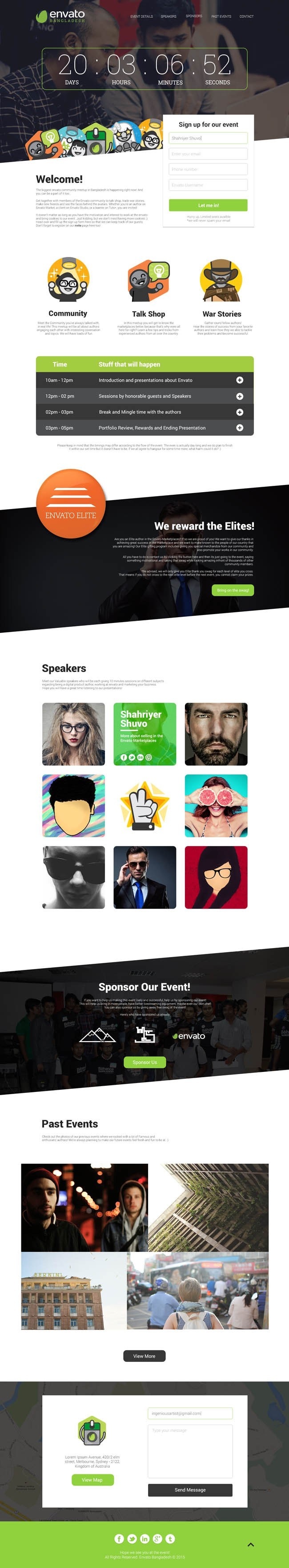 Meetup – Free Event Landing Page PSD and HTMLTemplate