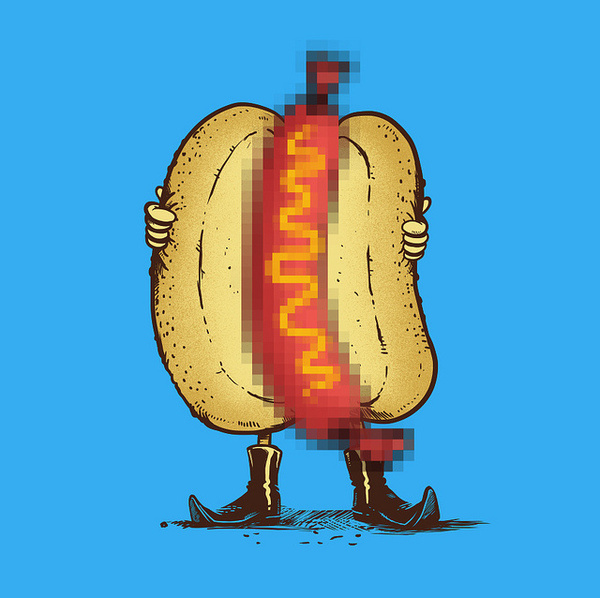 Hotdog Flasher - Art by Madkobra #madkobra #sausage #illustration #hotdog #painting #flasher