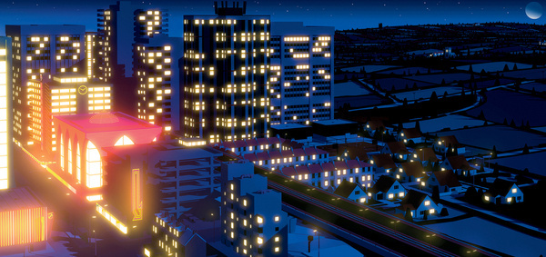Lemon Jelly Night – Airside – Illustrators #cityscape