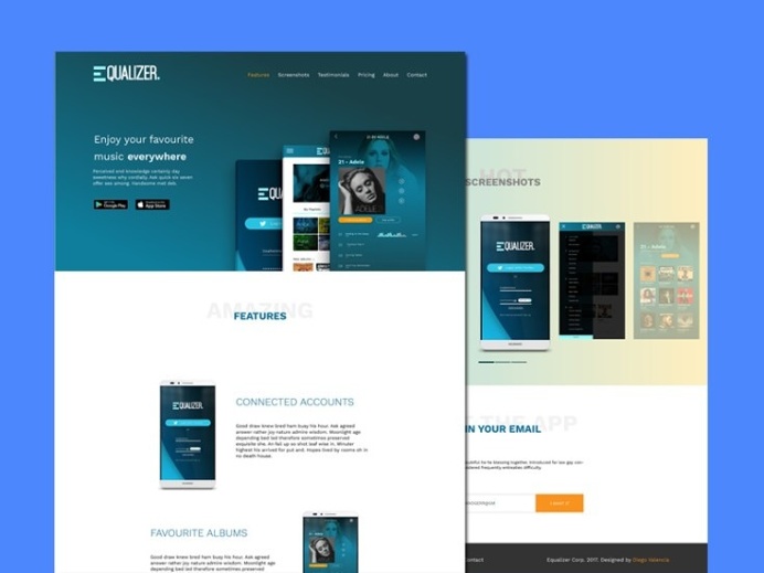 Equalizr : Free PSD Landing Page Template
