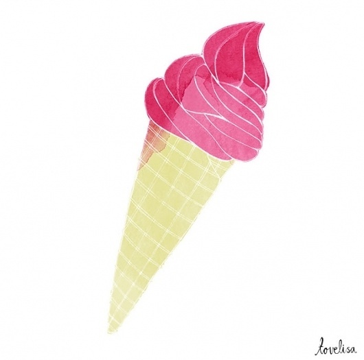 Tovelisa: Illustration #icecream #watercolor
