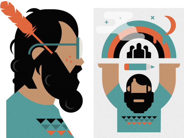 Muzik3 #geomatric #face #character #illustration
