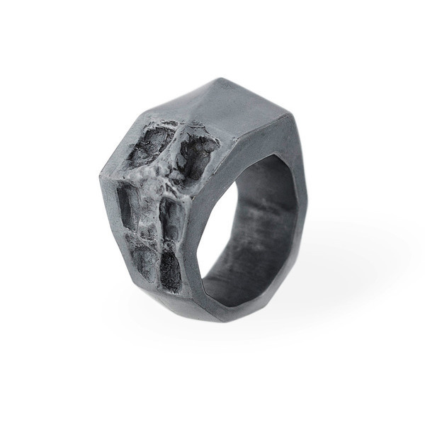 Via Malta Ring oxidised silver | SMITH/GREY #mens #accessories #white #b&w #silver #damaged #black #texture #jewellery #men #jewelry #and #fashion #ring #grey