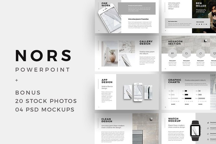 NORS Creative & Modern Powerpoint Template Presentation #keynote #powerpoint #template #presentation #modern #creative #design #googleslides #minimalist