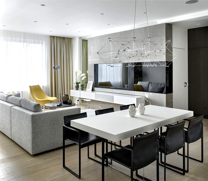 Moscow Apartment by Alexandra Fyodorova - living room, interior design, decor, #livingroom