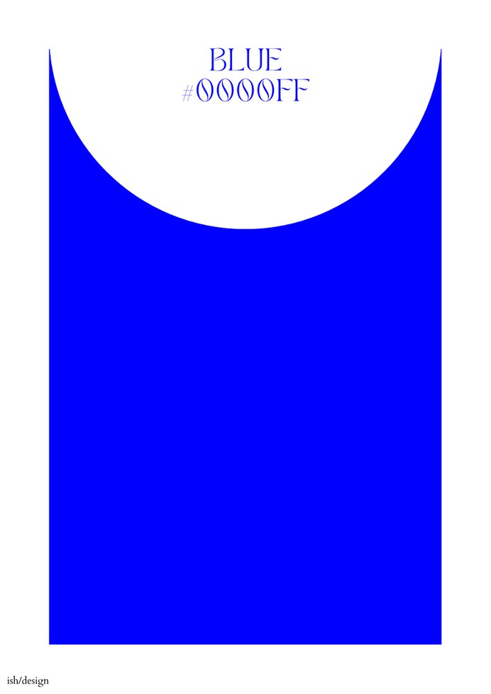blue, blue poster, blue colour block
