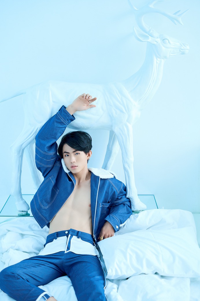 blue Korea Photography  photoshoot portrait boy Fashion 