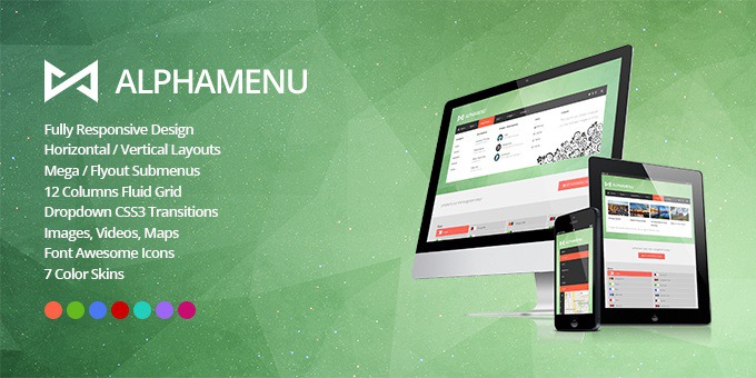 AlphaMenu Responsive jQuery Mega Menu