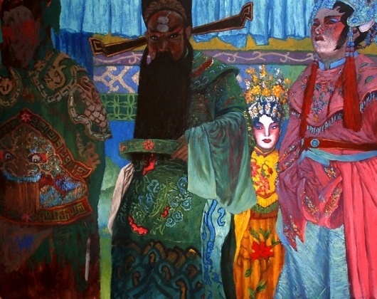 Die chinesische Oper #marquardt #benjamin #on #chinese #opera #painting #canvas #oil