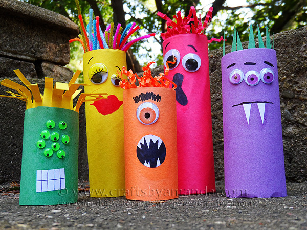 Cardboard Tube Craft: Make a Colorful Ghoul Family! These are ADORABLE and perfect for Halloween! But monsters are great any time of year, s #yourself #klorolle #shop #do #it #window #monster #colour