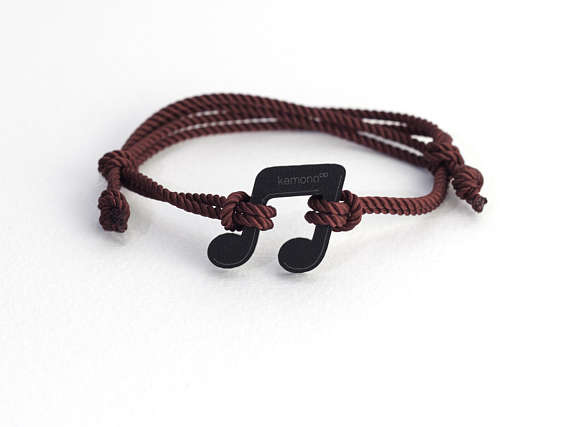 Musical Note Kemono #bracelet / #wristlet - black collection #music #product #design