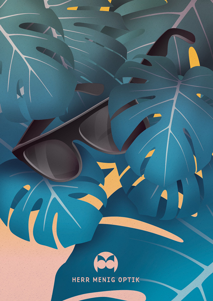 Ad illustration for Herr Menig Optik, an optician in Nürnberg Germany - www.philippzm.com #ad #illustration #glasses #optician