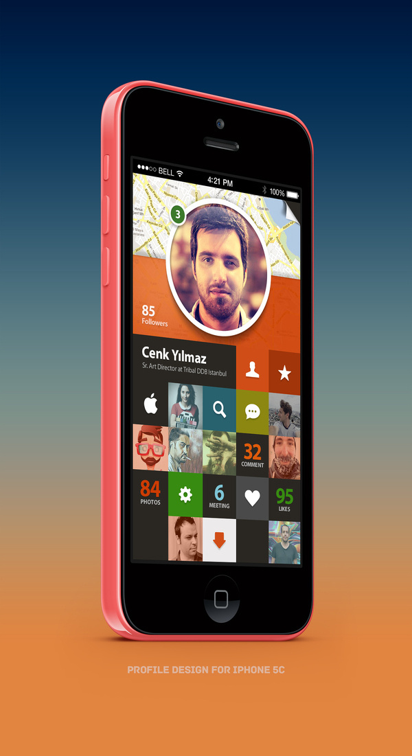 Profile #profile #apple #design #grid #iphone #app #mobile #art
