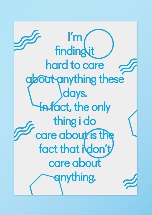 nhard to care by brad rose |Â we create studiondo not remove creditn #create #rose #print #design #graphic #we #brad #shape #studio #poster #typography