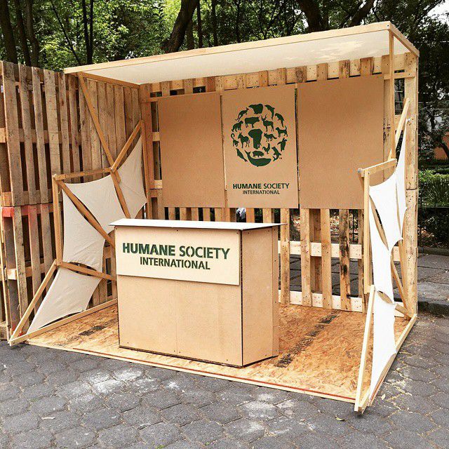 Y así quedó el eco stand de Humane Society International para #Ecofest