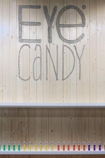 Eye Candy, Belgium | We Heart; Another View #interior #logo #signage #wood