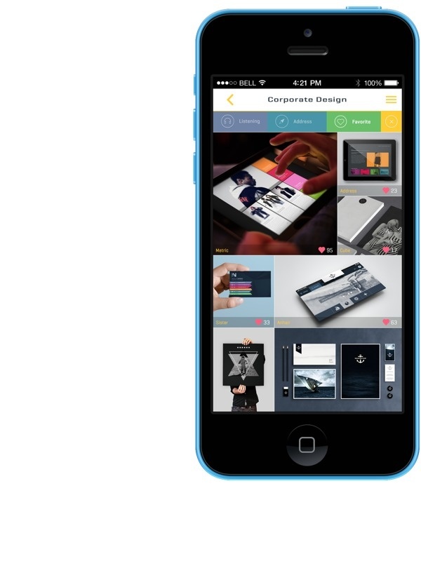 Portfolio UI on Behance #coler #design #ui #iphone #app
