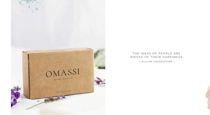 Omassi Branding - Mindsparkle Mag 327 Creative Studio designed Omassi – a natural cosmetics brand that provides a careful selection of products for all who wish to harness the power of nature on their skin. #logo #packaging #identity #branding #design #color #photography #graphic #design #gallery #blog #project #mindsparkle #mag #beautiful #portfolio #designer