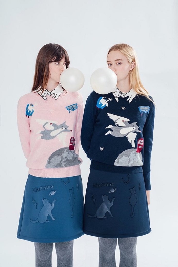 #cat #fashion #collar #skirt #sweater