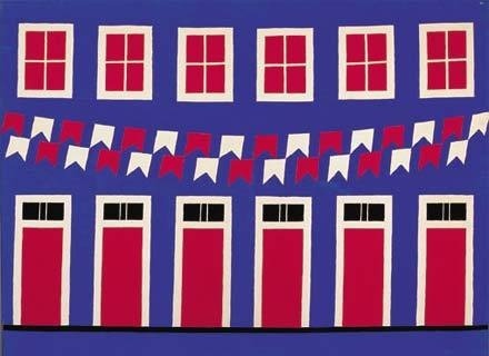 alfredo-volpi-fachada_festiva #door #windows #painting