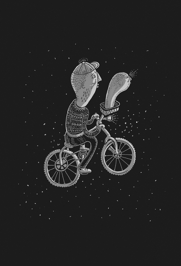 jean de wet - Illustration #white #bicycle #wet #de #black #illustration #and #jean