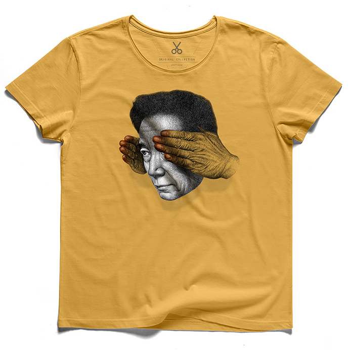 #blınd spot#yellow#tee#tshirt#blind#see#bernardshaw#spunkyzoe#hand