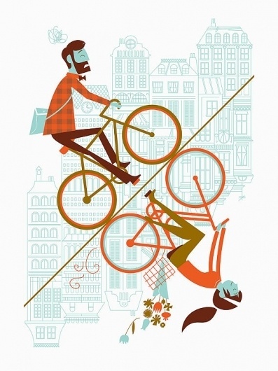 Uphill Downhill ARTCRANK Poster by AlbertandMarie on Etsy #albert #marie #bicycle #illustration #bike #and #art #crank