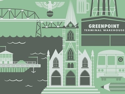 Dribbble - Greenpoint BKLYN by Two Arms Inc. #twoarmsinc #illustration #poster