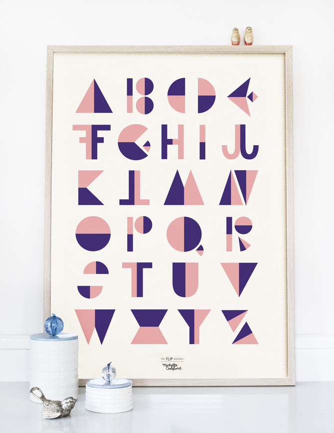 #nordic #design #graphic #illustration #danish #letters #simple #nordicliving #living #interior #kids #room #poster #alphabet #flip #rosa