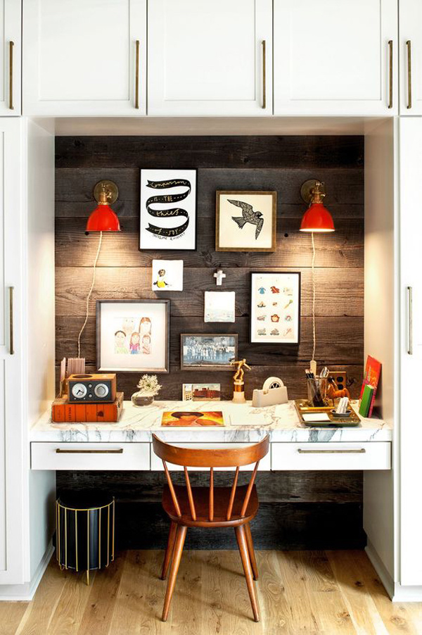 It doesn't mean that you only have that little space for your home office, you're going to let it sit dull and boring. Bring the place a