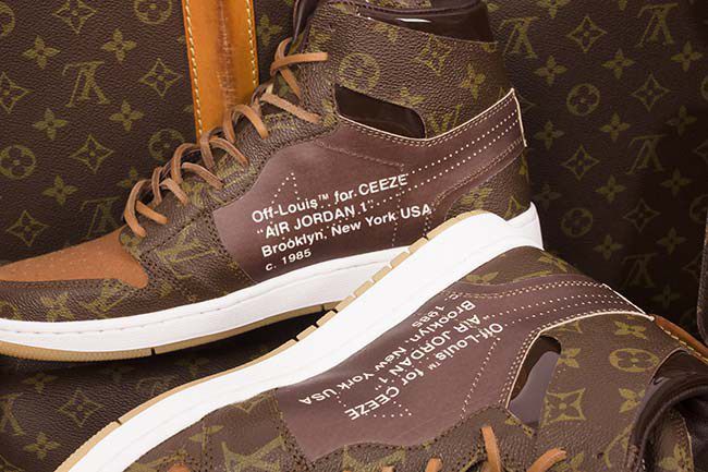 Custom Louis Vuitton x OFF–WHITE x Nike Air Jordan 1