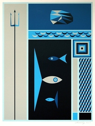 FFFFOUND! | greg mably at drawger #ocean #fish #geometric #illustration #sea #blue #underwater
