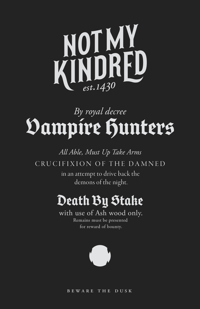Kindred vampire hunter poster.