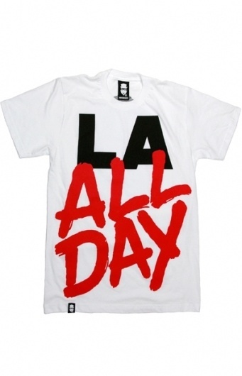 MASKED CLOTHING — LA All Day (White) (Womens) #logo #tee #typography