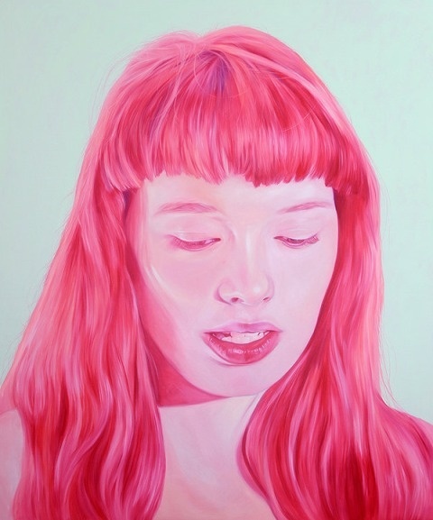 Jen Mann | PICDIT #pink #color #portrait #painting #art