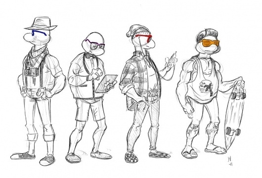 teenage mutant hipster turtles by ~rivrav on deviantART #rivrav #hipster #mutant #turtles #drawing #teenage