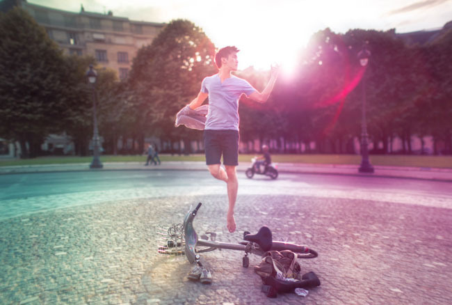 The Levitator : Self-Portraits In Dance Poses by Mickael Jou