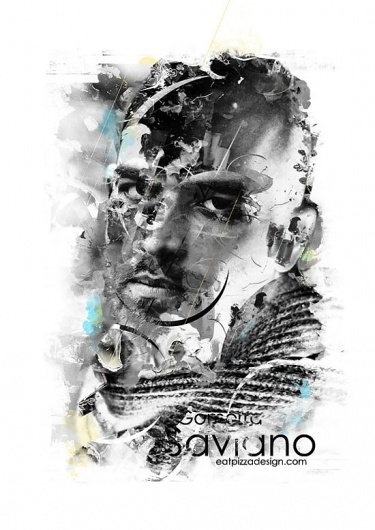 Tribute illustration to Roberto Saviano « Eat Pizza Design #writer #graphic #book #saviano #illustration #poster #roberto