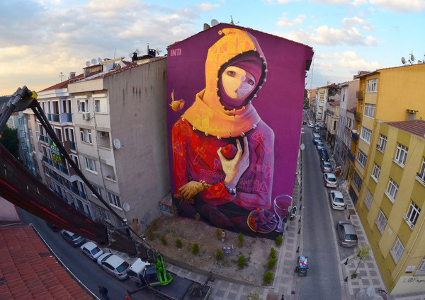 CJWHO ™ (New Wall from INTI in Istanbul, Turkey The latest...) #mural #graffiti #turkey #design #istanbul #illustration #wall #inti #art #street
