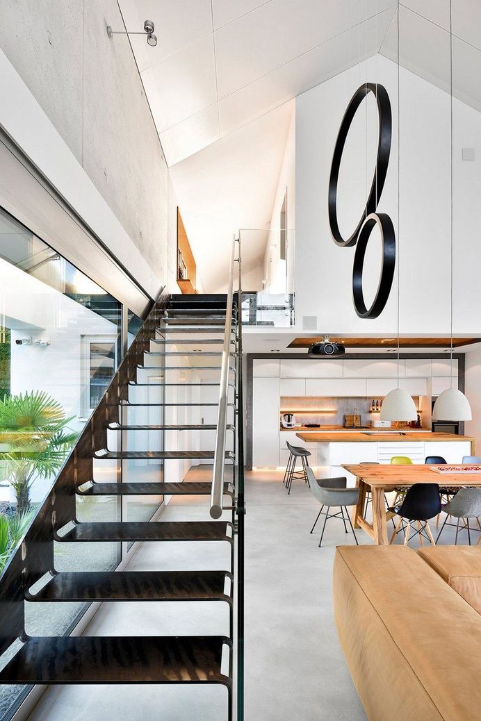 Modern Nurnberg House with Open Living Area, Fireplace and Glass Facade 5