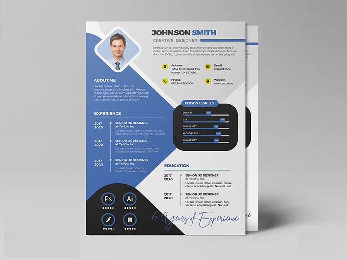 Free Clean Professional Job Resume Template for Job Seeker