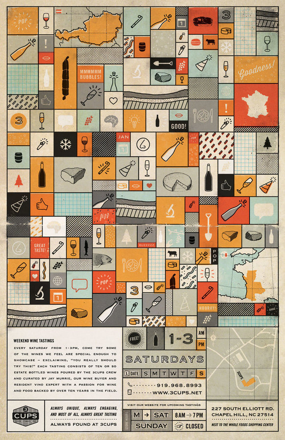 Weekend Wine Tastings #poster #wine #map #icon